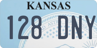 KS license plate 128DNY