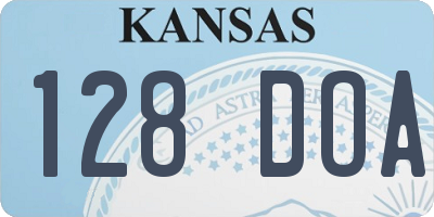 KS license plate 128DOA