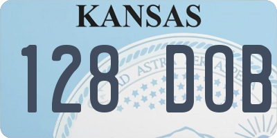 KS license plate 128DOB