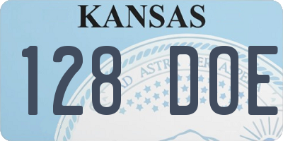 KS license plate 128DOE