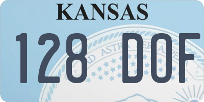 KS license plate 128DOF