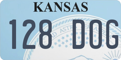 KS license plate 128DOG