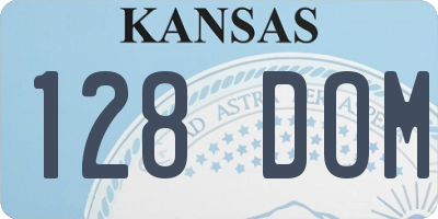 KS license plate 128DOM