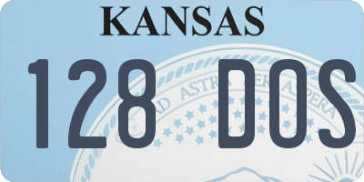 KS license plate 128DOS