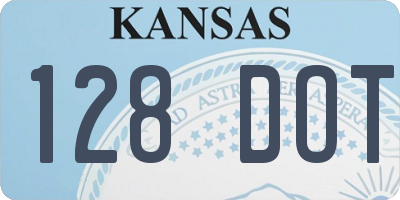KS license plate 128DOT