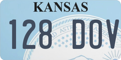 KS license plate 128DOV