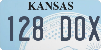 KS license plate 128DOX