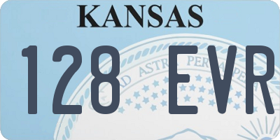 KS license plate 128EVR