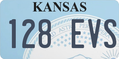 KS license plate 128EVS