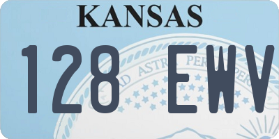 KS license plate 128EWV