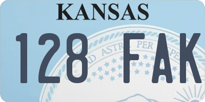 KS license plate 128FAK