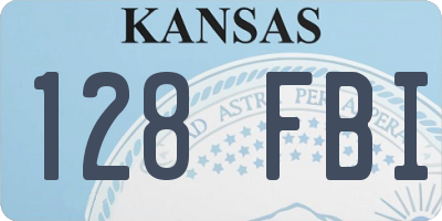 KS license plate 128FBI
