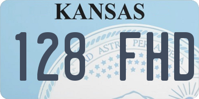 KS license plate 128FHD