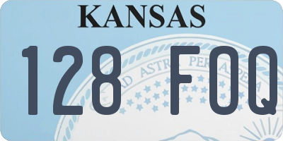 KS license plate 128FOQ