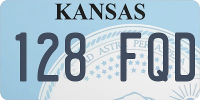 KS license plate 128FQD