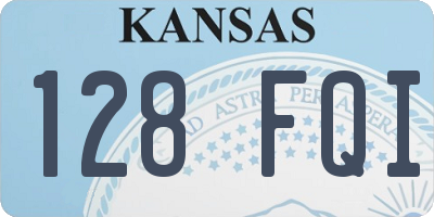 KS license plate 128FQI