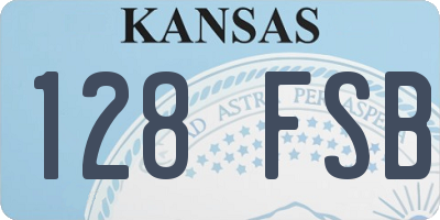 KS license plate 128FSB