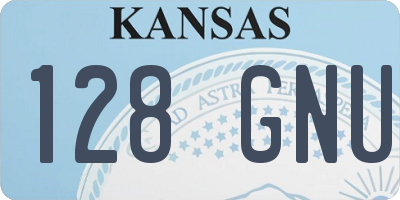 KS license plate 128GNU