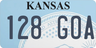 KS license plate 128GOA