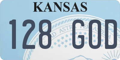 KS license plate 128GOD