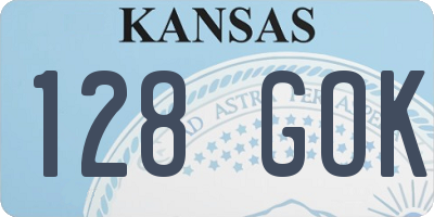 KS license plate 128GOK