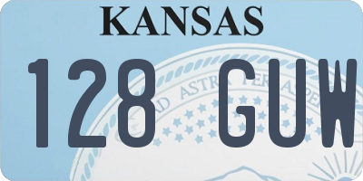 KS license plate 128GUW