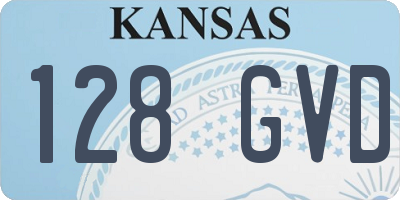 KS license plate 128GVD
