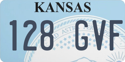 KS license plate 128GVF