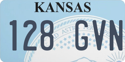 KS license plate 128GVN