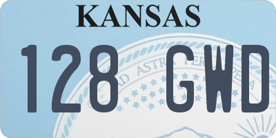KS license plate 128GWD