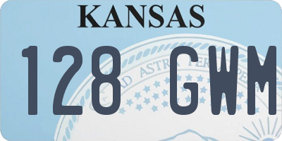 KS license plate 128GWM