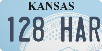 KS license plate 128HAR