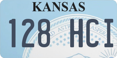 KS license plate 128HCI