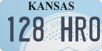 KS license plate 128HRO