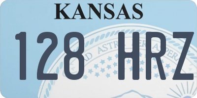 KS license plate 128HRZ