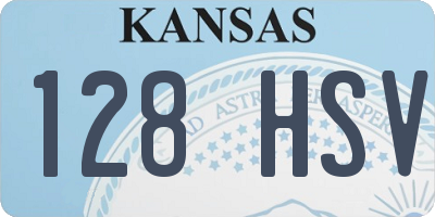 KS license plate 128HSV