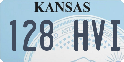 KS license plate 128HVI