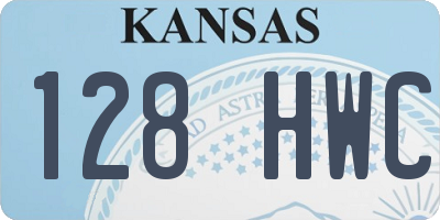 KS license plate 128HWC