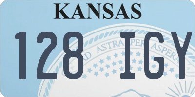 KS license plate 128IGY