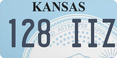KS license plate 128IIZ