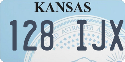 KS license plate 128IJX