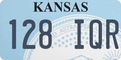 KS license plate 128IQR