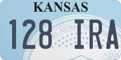KS license plate 128IRA