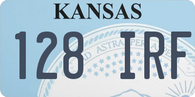 KS license plate 128IRF