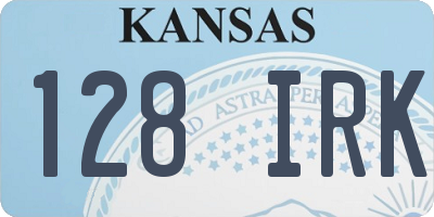 KS license plate 128IRK