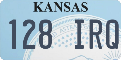 KS license plate 128IRQ