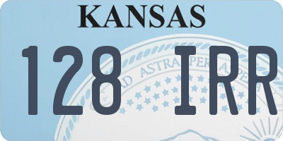 KS license plate 128IRR