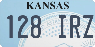 KS license plate 128IRZ