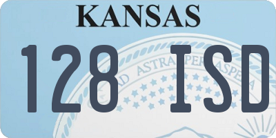 KS license plate 128ISD