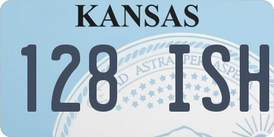 KS license plate 128ISH